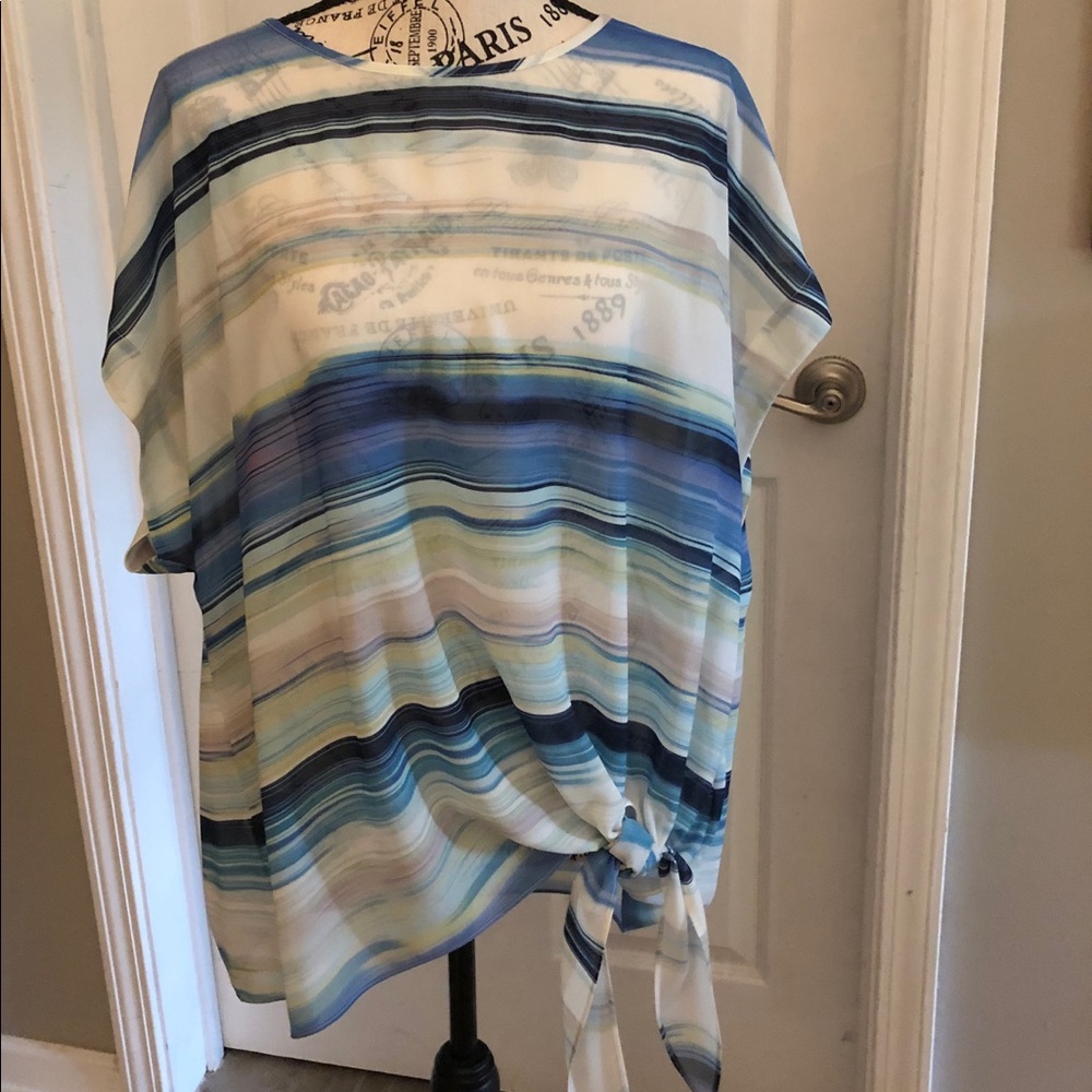 Sheer, side-tie top